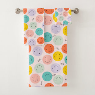 Motif de visage joyeux souriant coloré