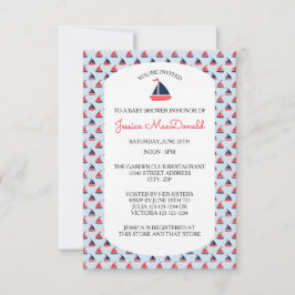 Motif de voilier - Invitation Baby shower 3x5