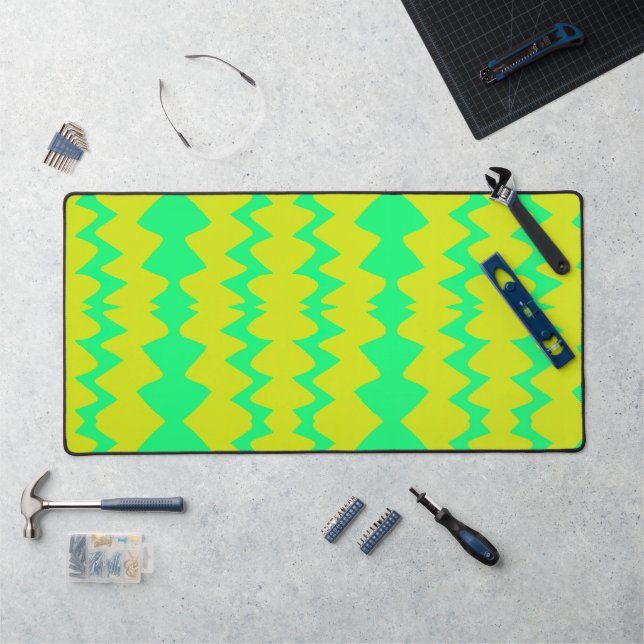 Motif de zigzag vert néon et jaune (Poste de travail)