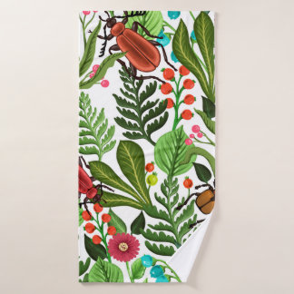 Motif décoratif sans couture avec plantes et insec