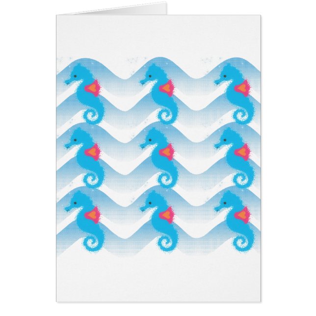 Motif Des Chevaux De Mer Et Des Vagues Bleues (Devant)