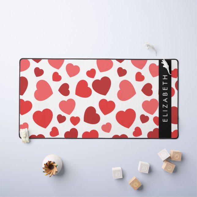 Motif Des Coeurs, Coeurs Rouges, Votre Nom (Tableau pour enfants)