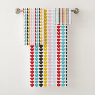 Motif des Coeurs colorés rétro