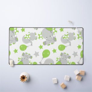 Motif Des Eléphants, Eléphants Mignons - Grey Vert