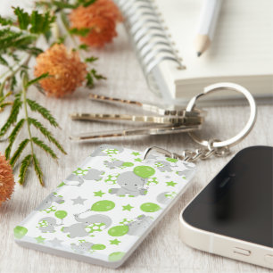 Motif Des Eléphants, Eléphants Mignons - Grey Vert