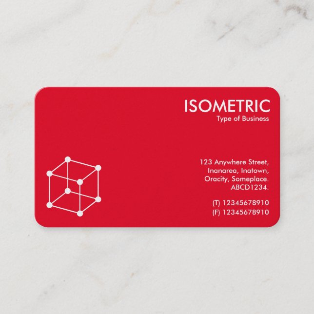 Motif des Isometrischen Cube - rot/weiß Visitenkarte (Vorderseite)