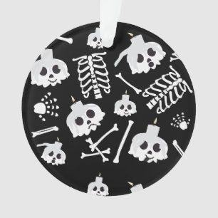 Motif des os crâniens de squelette d'Halloween