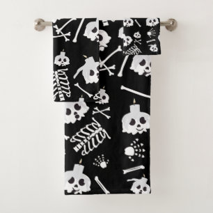 Motif des os crâniens de squelette d'Halloween