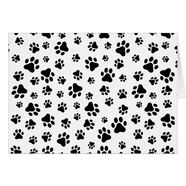 Motif des pattes, pattes de chien, noir et blanc (Devant horizontal)