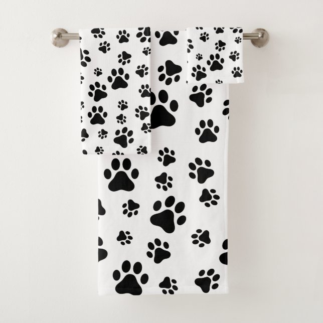 Motif des pattes, pattes de chien, noir et blanc (En situation)