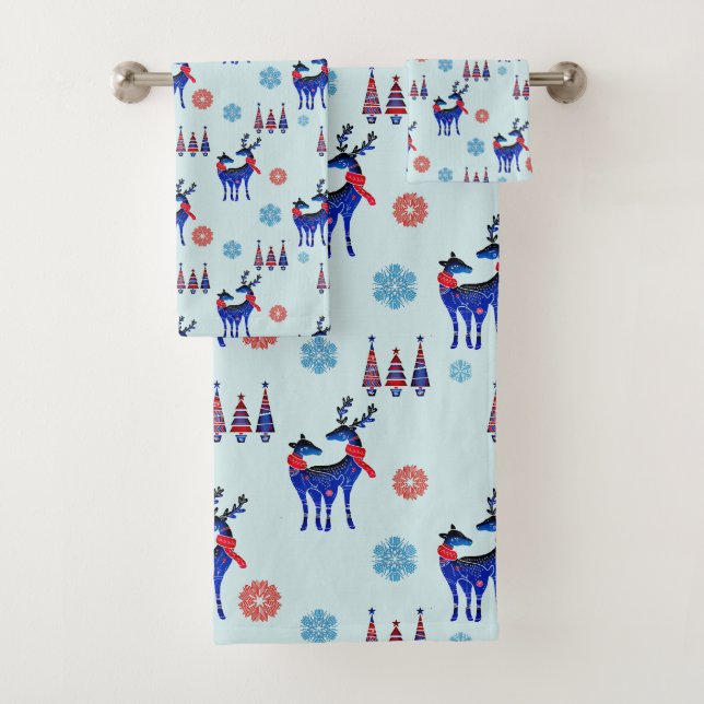 Motif des rennes, des arbres de Noël et des flocon (En situation)