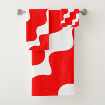 Motif des vagues blanches et rouges