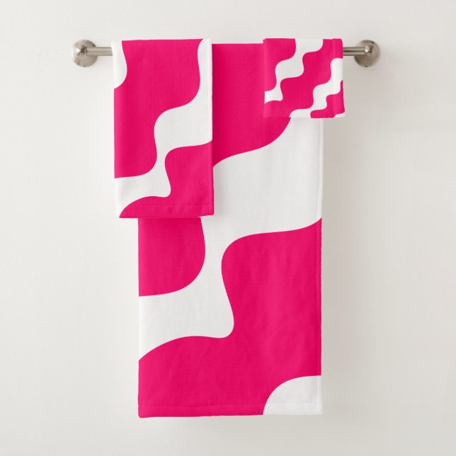 Motif des vagues inclinées rose et blanc (En situation)