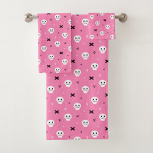 Motif d'Halloween à crâne rose
