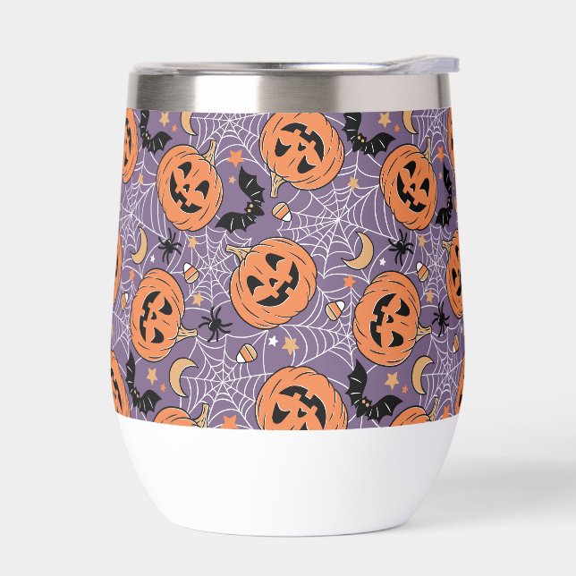 Motif d'Halloween violet Jack-O-lanterne (Gauche)