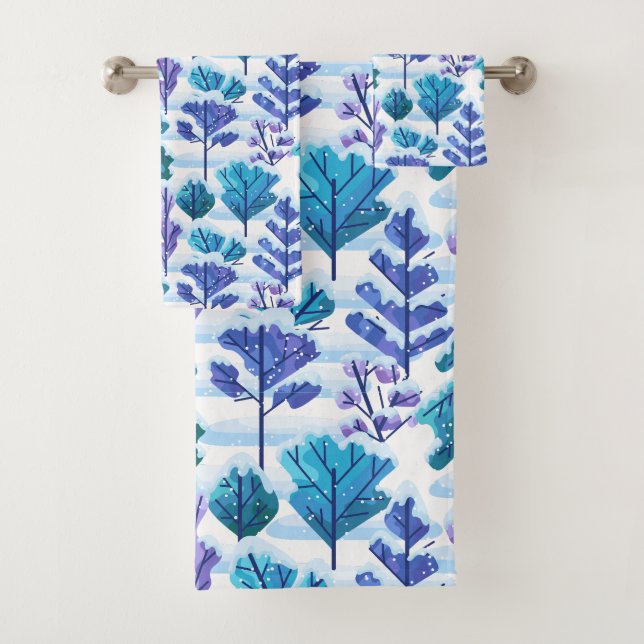 Motif d'hiver des arbres à neige (En situation)