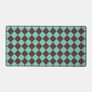 Motif diamant à carreaux brun sarcelle