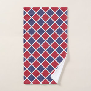 Motif diamant à carreaux Harlequin rouge bleu blan