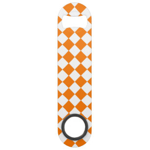 Motif diamant à carreaux orange et blanc