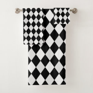 Motif diamant en harlequin noir et blanc