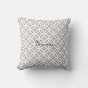 Motif Diamant gris oreiller à lancer personnalisé