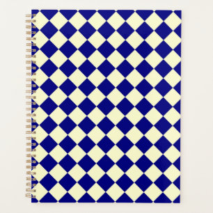 Motif diamant jaune Checker bleu
