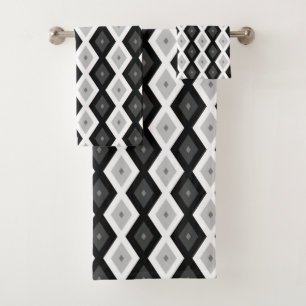 Motif diamant noir, blanc et gris