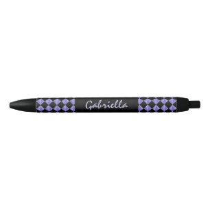 Motif Diamant noir violet Stylo d'encre personnali