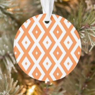 Motif diamant orange et blanc