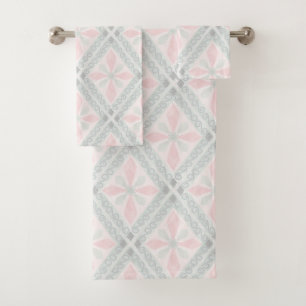 Motif diamant pastel vert et rose