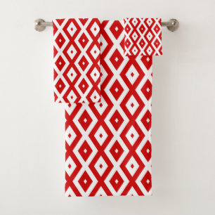 Motif diamant rouge et blanc