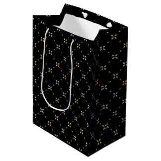 Motif diamant sur sac cadeau noir