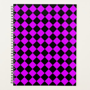 Motif Diamond de damier noir violet