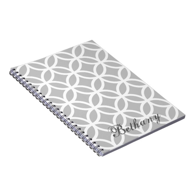 Motif Diamond gris Carnet personnalisé (Côté Droit)