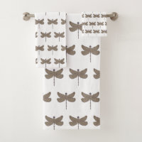 Motif d'illustration de libellules pourpre et tan