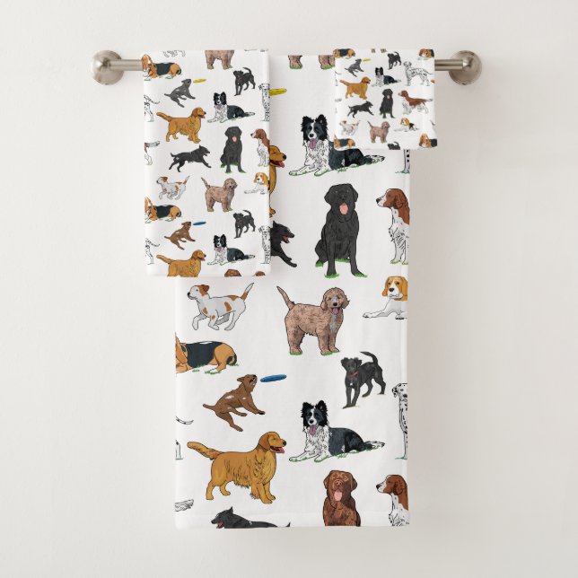 Motif d'illustrations de chiens mignons (En situation)