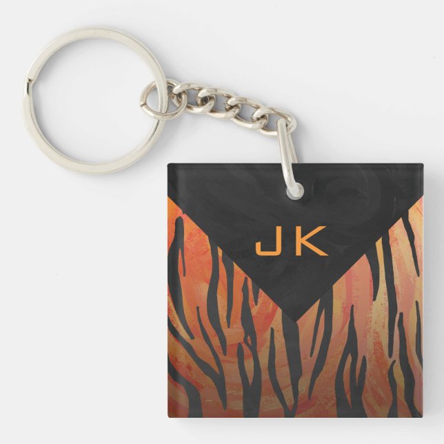 Motif d'impression monogramme Tiger chaud orange e (Devant)