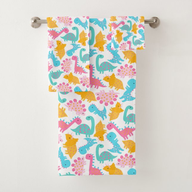 Motif Dinosaur rose et Turquoise (En situation)