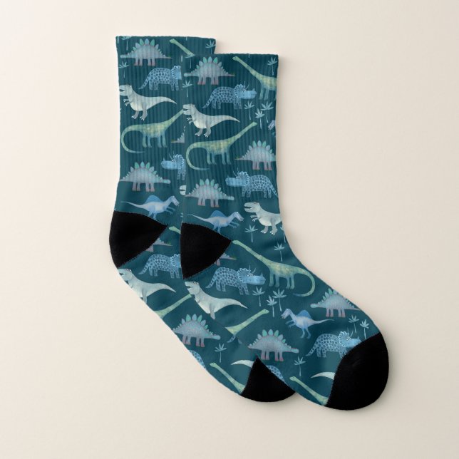 Motif Dinosaures Foncé (Paire)