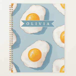 Motif d'oeuf frit personnalisé amusant bleu drôle