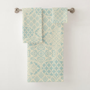 Motif d'oignon marocain en bleu glacier et crème
