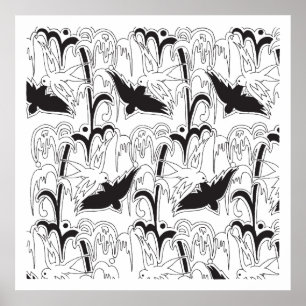 motif d'oiseaux d'art déco des années 1920