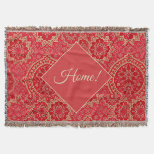 MOTIF d'or rouge ORIENTAL - Jetez la couverture