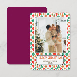 Motif d'ornement rétro Carte de vœux Joyeux Noël