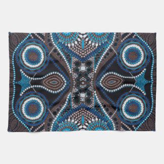 Motif Dot Art sur la serviette de cuisine