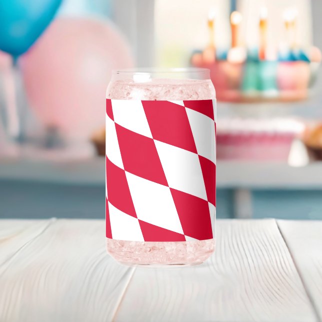 Motif du drapeau diamant de Bavière rouge et blanc (Insitu (Baby Shower))