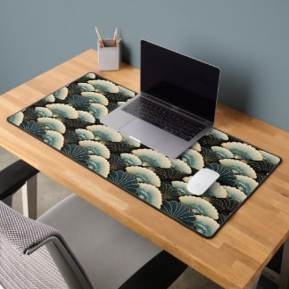 Motif du ventilateur d'inspiration japonaise Turqu