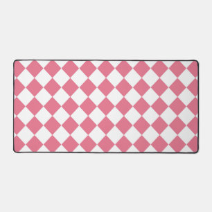 Motif du vérificateur de diamants rose blanc