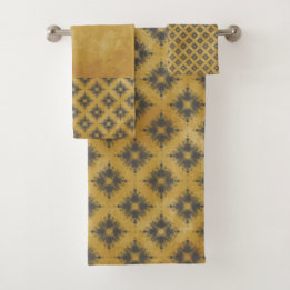 Motif éclaté de diamant jaune et bronze