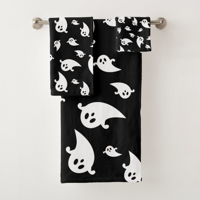 Motif éffrayant Ghost sur Black Cute Halloween (En situation)